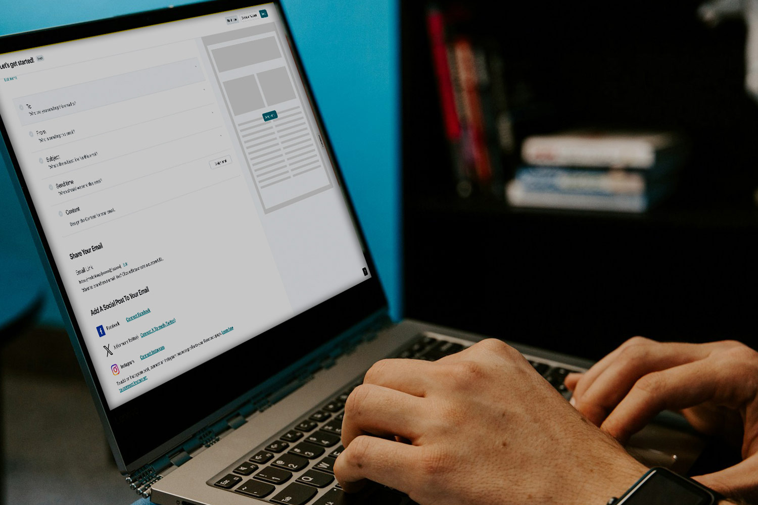 an email marketing professional creating a digital email newsletter